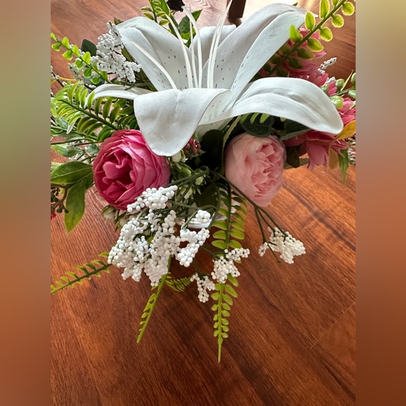 floral arrangement - lily, peonies, tulips, fern, freesia, handmade - Picture 6 of 13